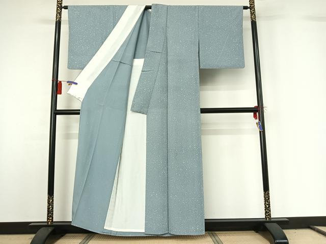 平和屋着物▽上質な小紋 単衣 霞文 正絹 逸品 AABG8719jh