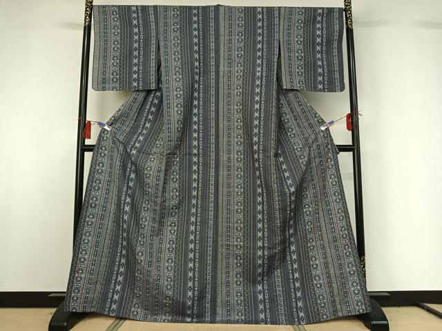 平和屋着物▽上質な紬 単衣 花間道 正絹 逸品 AABG8729jh