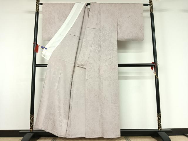 平和屋着物▽上質な色無地 単衣 吉祥花地紋 潤色 正絹 逸品 AABG8736jh