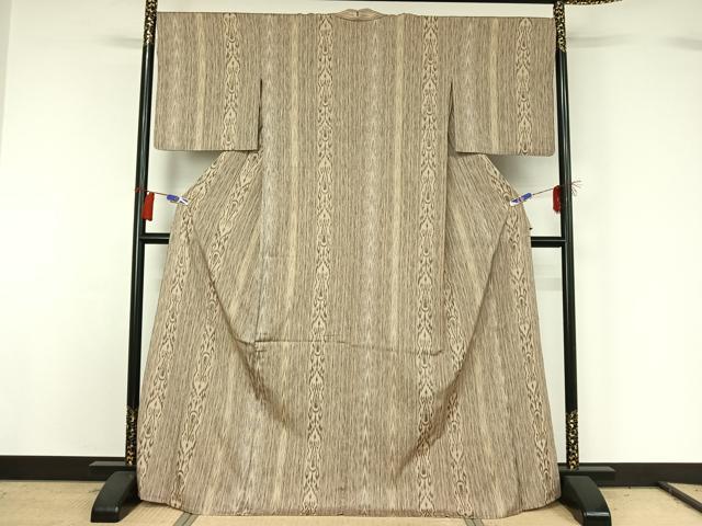 平和屋着物▽上質な紬 単衣 花間道 正絹 逸品 AABG8738jh