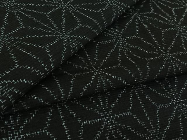平和屋着物▽上質な紬 単衣 麻の葉文様 正絹 逸品 AABG8750jh