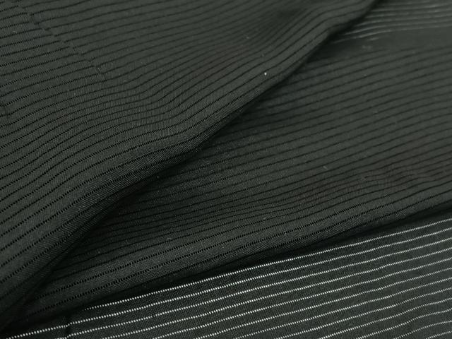 平和屋着物▽男性 黒紋付 黒紋付長羽織 暗黒色 正絹 逸品 AABG8758jh