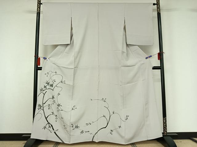 平和屋着物▽豪華色留袖 単衣 手描き 枝花文 正絹 逸品 AABG8759jh
