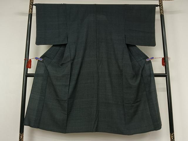 平和屋着物▽男性 本塩沢 単衣 90亀甲 総詰め 正絹 逸品 AABG8761jh