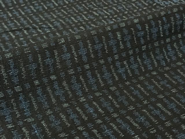 平和屋着物▽結城ちぢみ 単衣 格子 正絹 逸品 AABG8762jh