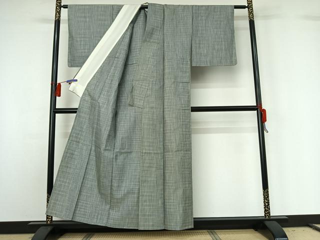 平和屋着物▽上質な紬 単衣 霞文 正絹 逸品 AABG8768jh