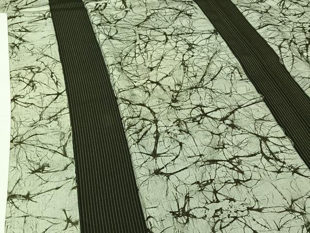 平和屋着物▽上質な小紋 単衣 氷割れ文様 三越扱い 正絹 逸品 AABG8780jh