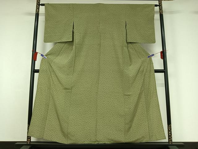 平和屋着物▽寺山存男 江戸小紋 単衣 文字文 正絹 逸品 AABG8802jh