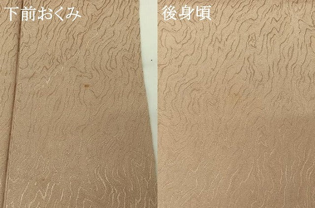 平和屋着物▽上質な小紋 単衣 杢目文 銀通し地 正絹 逸品 AABG8818jh