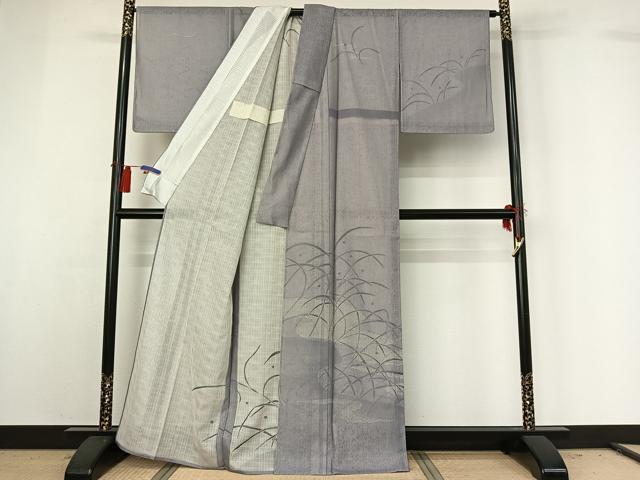 平和屋着物▽訪問着 無双 紗袷 紗×紗 手描き 露芝文 正絹 逸品 AABG8828jh