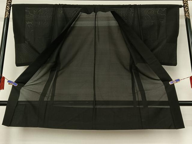 平和屋着物▽男性 羽織 スリーシーズン 春夏秋 塵除け 暗黒色 正絹 逸品 AABG8832jh