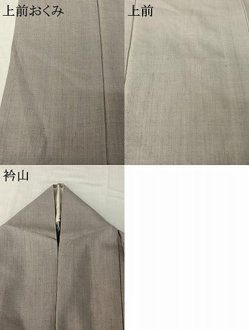 平和屋着物▽本場結城紬 重要無形文化財 単衣 薄梅鼠色 正絹 逸品 AABG8833jh