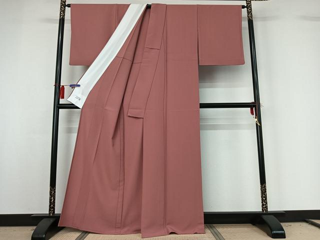 平和屋着物▽洗える最高級着物 <英>はなぶさ謹製 色無地 単衣 退紅色 洗える着物 AABG8840jh