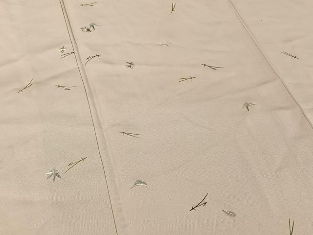 平和屋着物▽訪問着 単衣 刺繍 吹き寄せ文 金銀彩 正絹 逸品 AABG8847jh