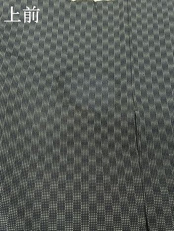 平和屋着物▽上質な小紋 単衣 市松文様 正絹 逸品 AABG8854jh
