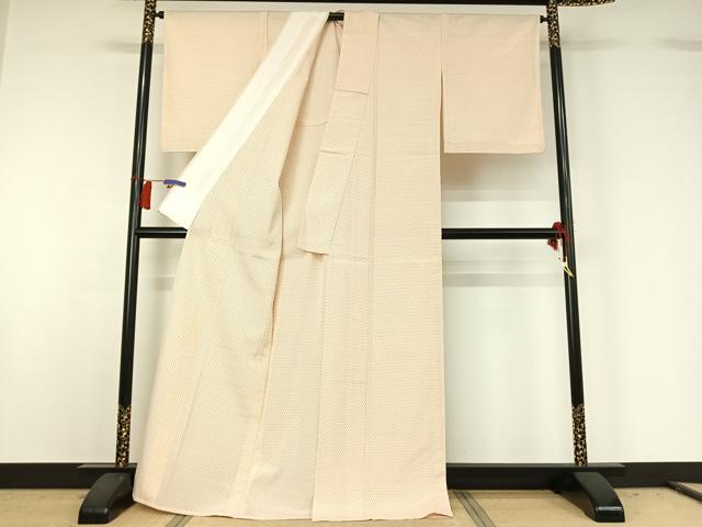 平和屋着物▽上質な紬 単衣 古里蚊絣 証紙付き 正絹 逸品 AABG8867jh