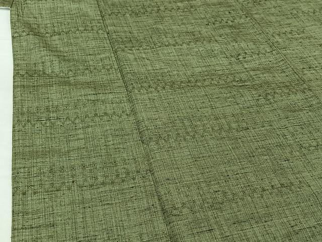 平和屋着物▽上質な紬 単衣 横段文 正絹 逸品 AABG8871jh