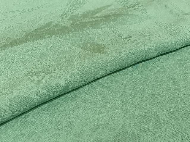 平和屋着物▽上質な色無地 単衣 草葉地紋 錆青磁色 正絹 逸品 AABG8877jh