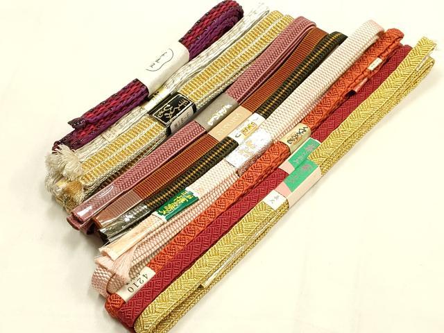 平和屋着物●和装小物 帯締め10本セット 三分紐 四分紐 伊賀組紐 やまと 金銀糸 長尺 逸品 未使用 AABG8899ay