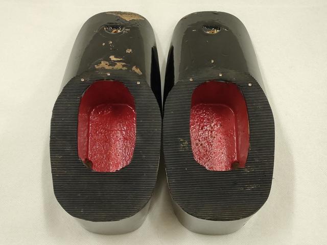 平和屋着物▼和装小物 下駄台 ぽっくり下駄 鶴亀 逸品 AABG8908ay