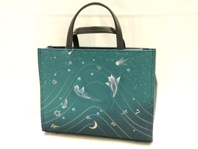 平和屋着物●和装小物 和装バッグ ハンドバッグ 京都 聖jin苑 児島廣和 クリオネ 惑星 金銀彩 逸品 未使用 AABG8912ay