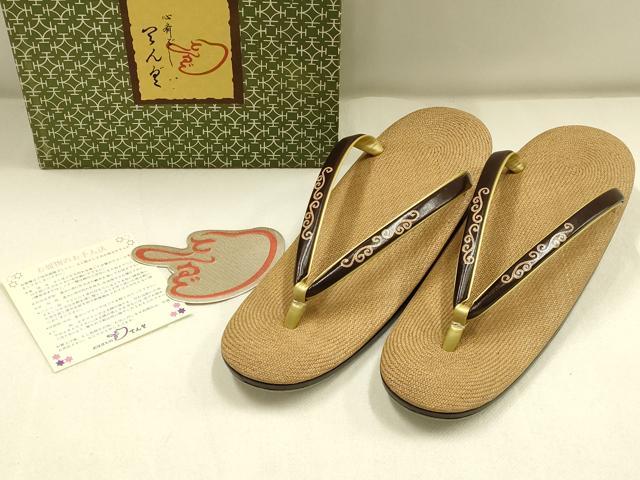 平和屋着物*夏物 和装小物 心斎橋 てんぐ 草履 網代 逸品 未使用 AABG8997ay