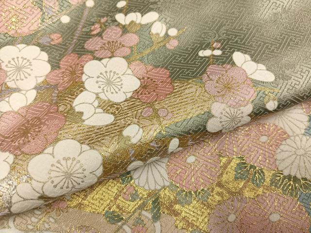 平和屋着物●訪問着 枝花文 金彩 正絹 逸品 AABG9002ph