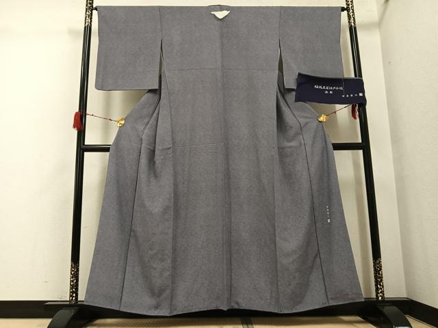 平和屋着物●江戸小紋 作家物 田島紫江 極小鮫小紋柄 反端付き 正絹 逸品 AABG9003ph