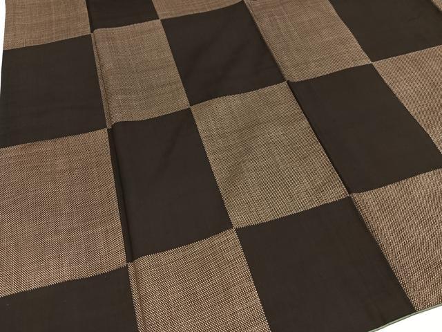 平和屋着物●本場大島紬 一元7マルキ 市松文 正絹 逸品 AABG9016ph