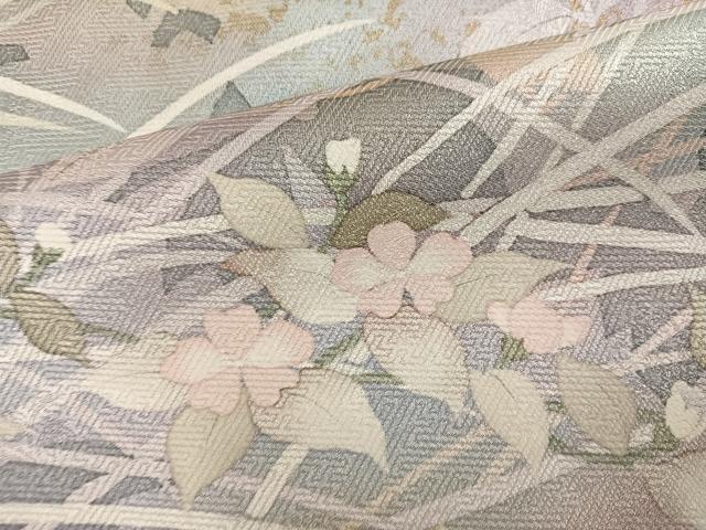 平和屋着物●訪問着 作家物 手描き 草花文 暈し染め 金彩 正絹 逸品 AABG9018ph