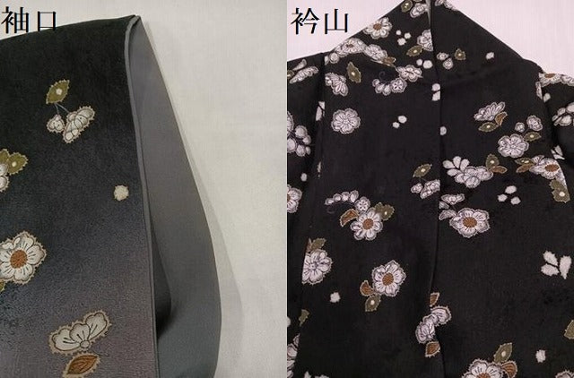 平和屋着物●訪問着 辻が花 暈し染め 黒地 金彩 正絹 逸品 AABG9021ph