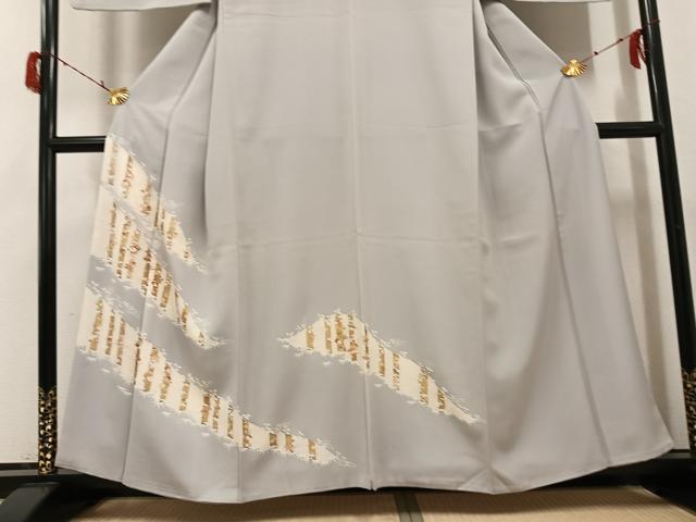 平和屋着物●訪問着 友禅 駒刺繍 松竹梅文 金彩 正絹 逸品 AABG9026ph