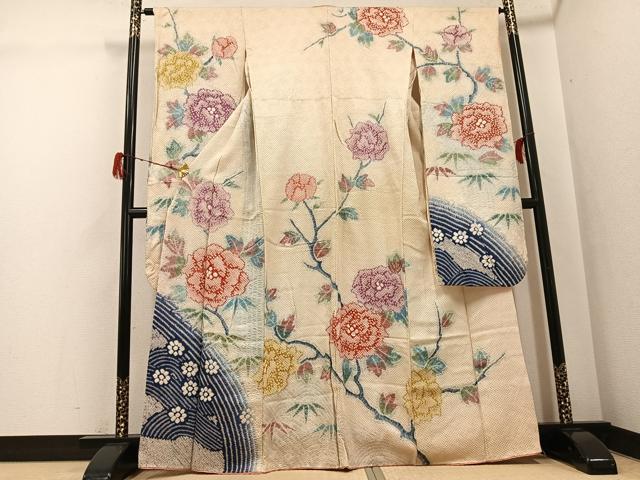平和屋着物●豪華振袖 総絞り 草花文 正絹 逸品 AABG9035ph