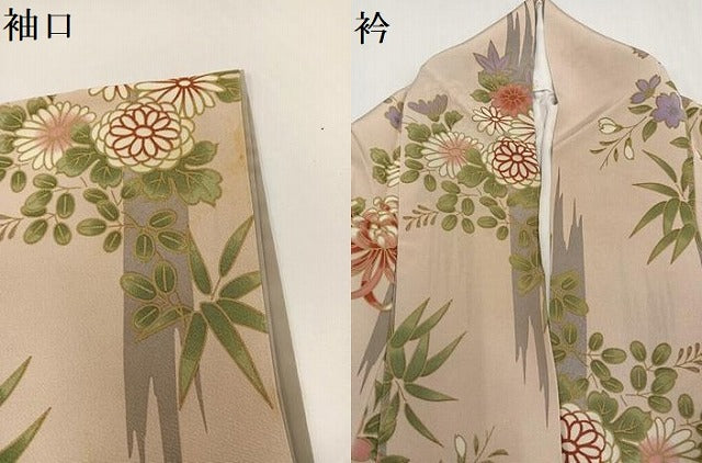 平和屋着物●上質な小紋 草花文 正絹 逸品 AABG9039ph