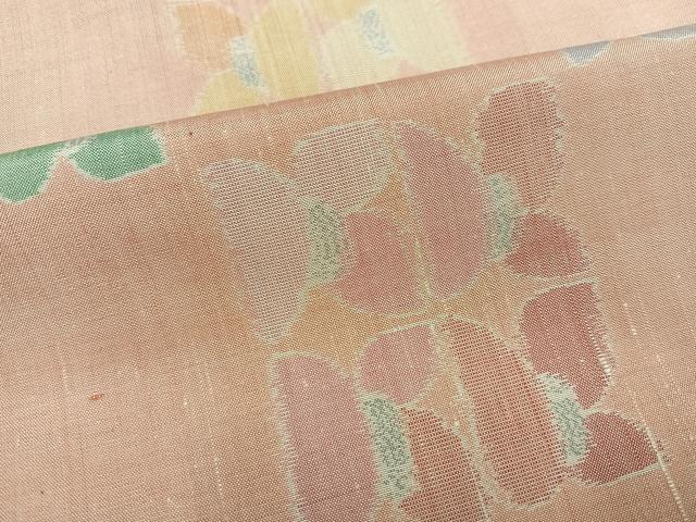 平和屋着物●京都の和装業の老舗一門 千切屋 羽衣絵絣 紬 反端付き 正絹 逸品 AABG9042ph