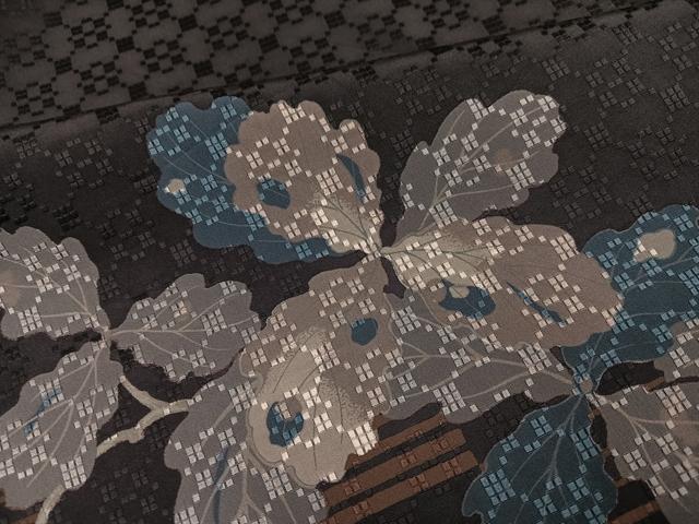 平和屋着物●花織 訪問着 作家物 蔦の葉文 金彩 正絹 逸品 AABG9043ph