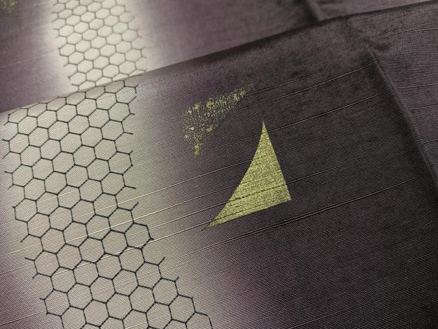 平和屋着物●訪問着 紬地 竹屋町刺繍 間道 暈し染め 金銀彩 正絹 逸品 AABG9054ph