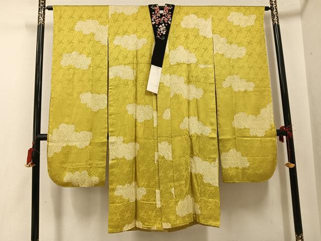 平和屋着物●振袖用長襦袢 無双仕立て 絞り 雲重ね文 やまと誂製 半衿刺繍 正絹 逸品 未使用 AABG9061ph
