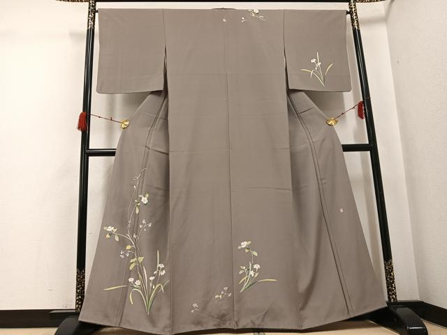 平和屋着物●訪問着 友禅 作家物 草花文 正絹 逸品 AABG9066ph
