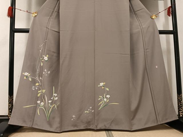 平和屋着物●訪問着 友禅 作家物 草花文 正絹 逸品 AABG9066ph