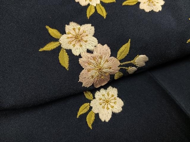 平和屋着物●女性 行灯袴 刺繍 桜 金糸 洗える着物 AABG9076ph