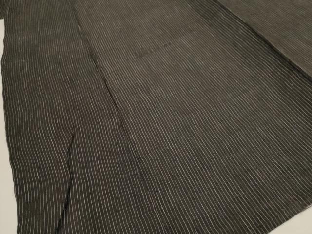 平和屋着物*夏物 男性 紬 縞 正絹 逸品 AABG9100jd