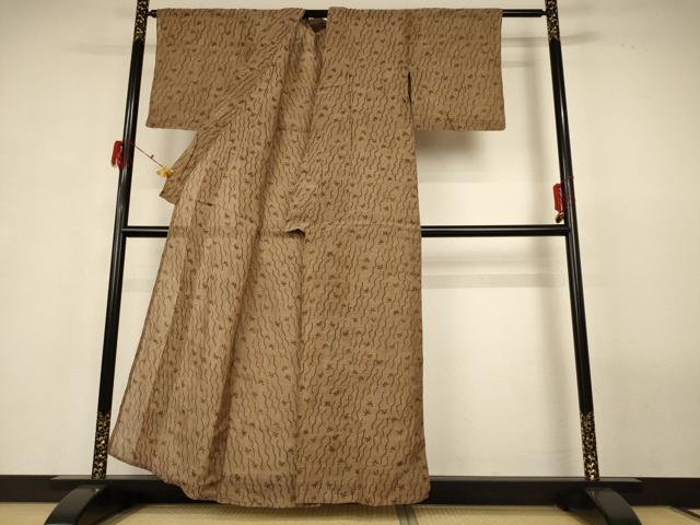 平和屋着物*夏物 小千谷ちぢみ 笹文 麻 逸品 AABG9102jd