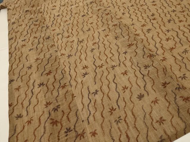 平和屋着物*夏物 小千谷ちぢみ 笹文 麻 逸品 AABG9102jd