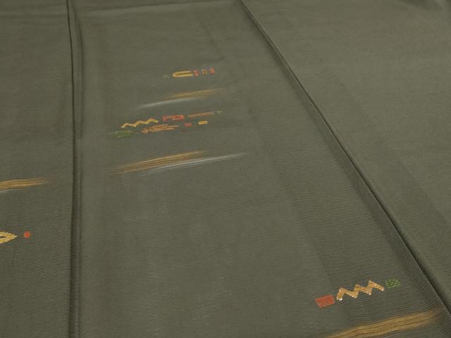 平和屋着物*夏物 訪問着 絽 刺繍 幾何学文様 金彩 正絹 逸品 AABG9121jd