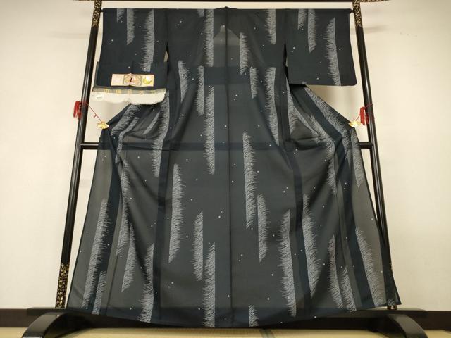 平和屋着物*夏物 本場縞大島紬 夏大島 露芝文 証紙付き 正絹 逸品 AABG9132jd