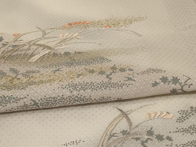 平和屋着物*夏物 訪問着 紗 風景花鳥文 暈し染め 金彩 正絹 逸品 AABG9152jd
