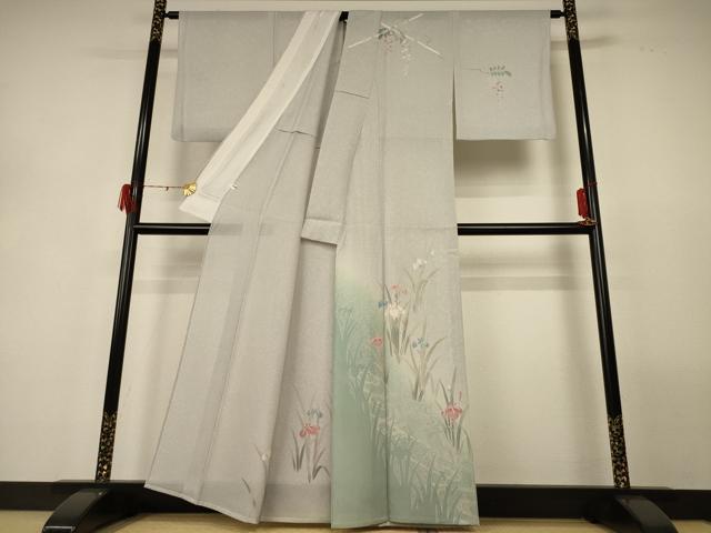 平和屋着物*夏物 訪問着 絽 流水草花文 暈し染め 正絹 逸品 AABG9159jd