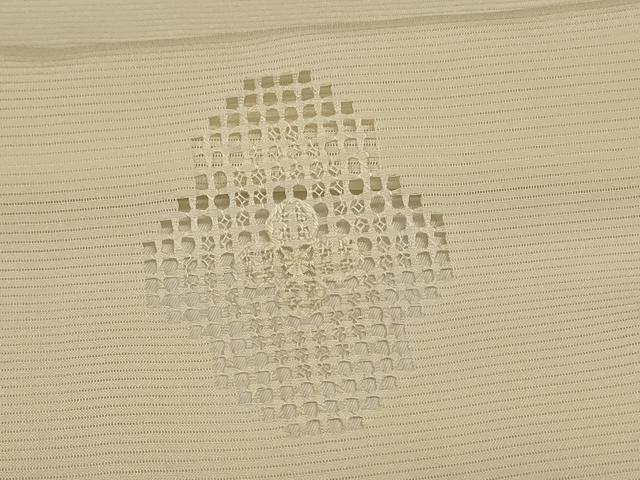 平和屋着物*夏物 無地絵羽訪問着 絽 刺繍 鳥の子色 正絹 逸品 AABG9170jd