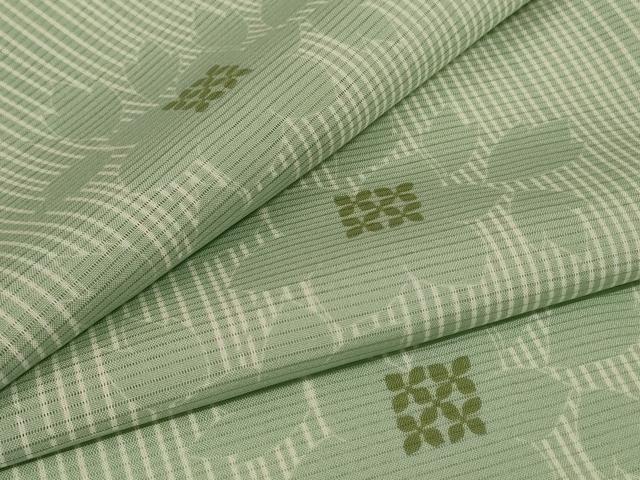 平和屋着物*夏物 小紋 絽 草花文 反端付き 正絹 逸品 AABG9176jd